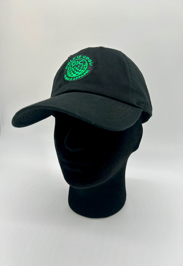 Golf is Cool Black/Green Logo V2 Baseball Cap