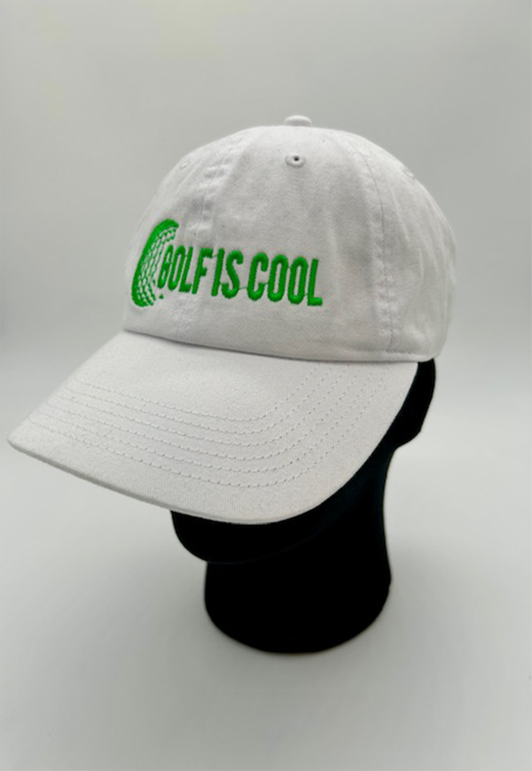 Golf is Cool White/Green Logo Baseball Cap
