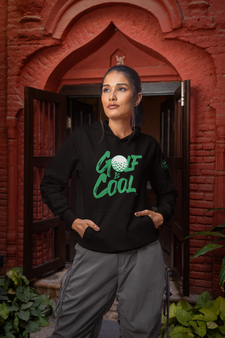 Golf is Cool Black/Green Logo Crewneck