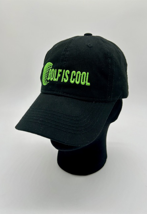 Golf is Cool Black/Green Logo V2 Baseball Cap
