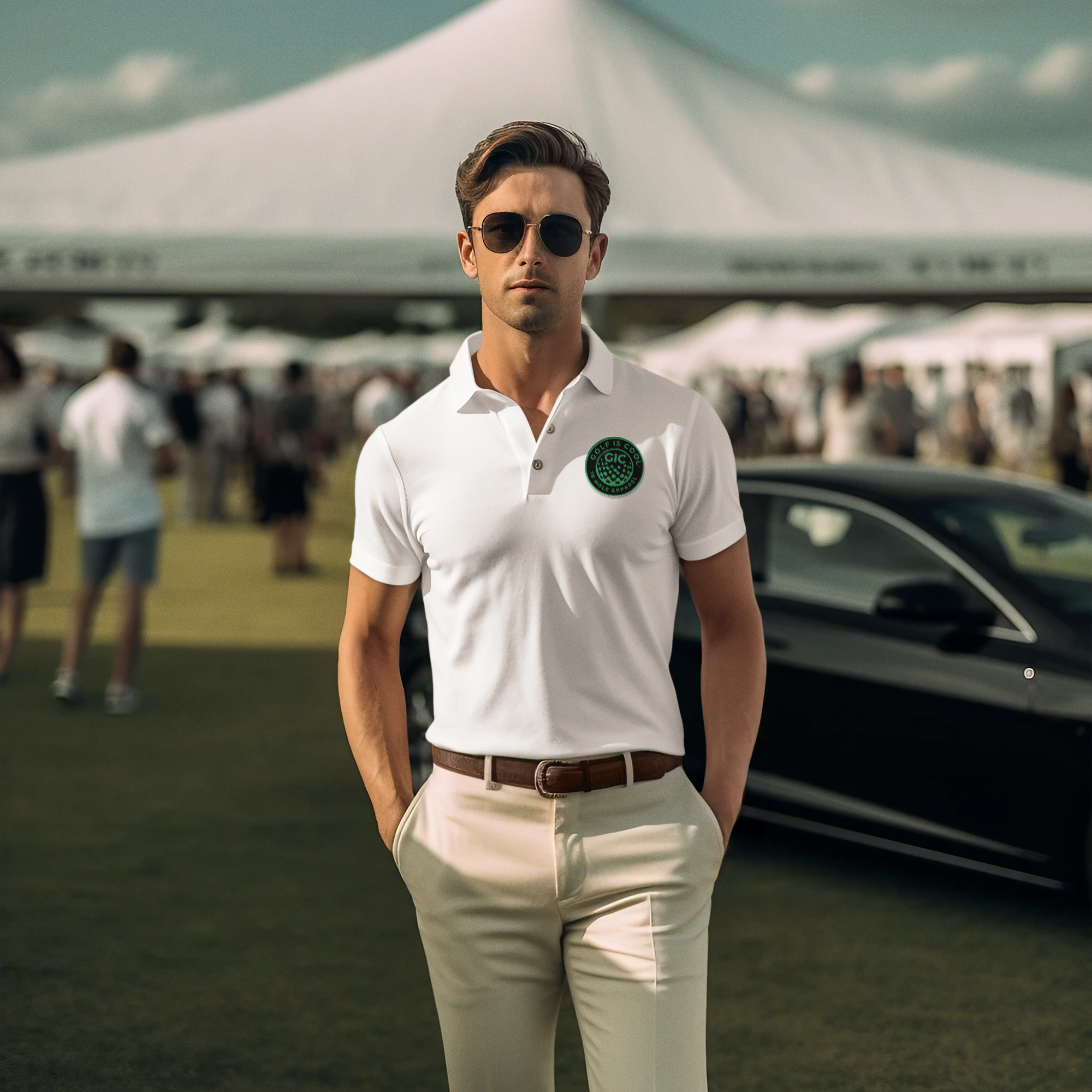 Golf is Cool 18 Hole Apparel White Polo