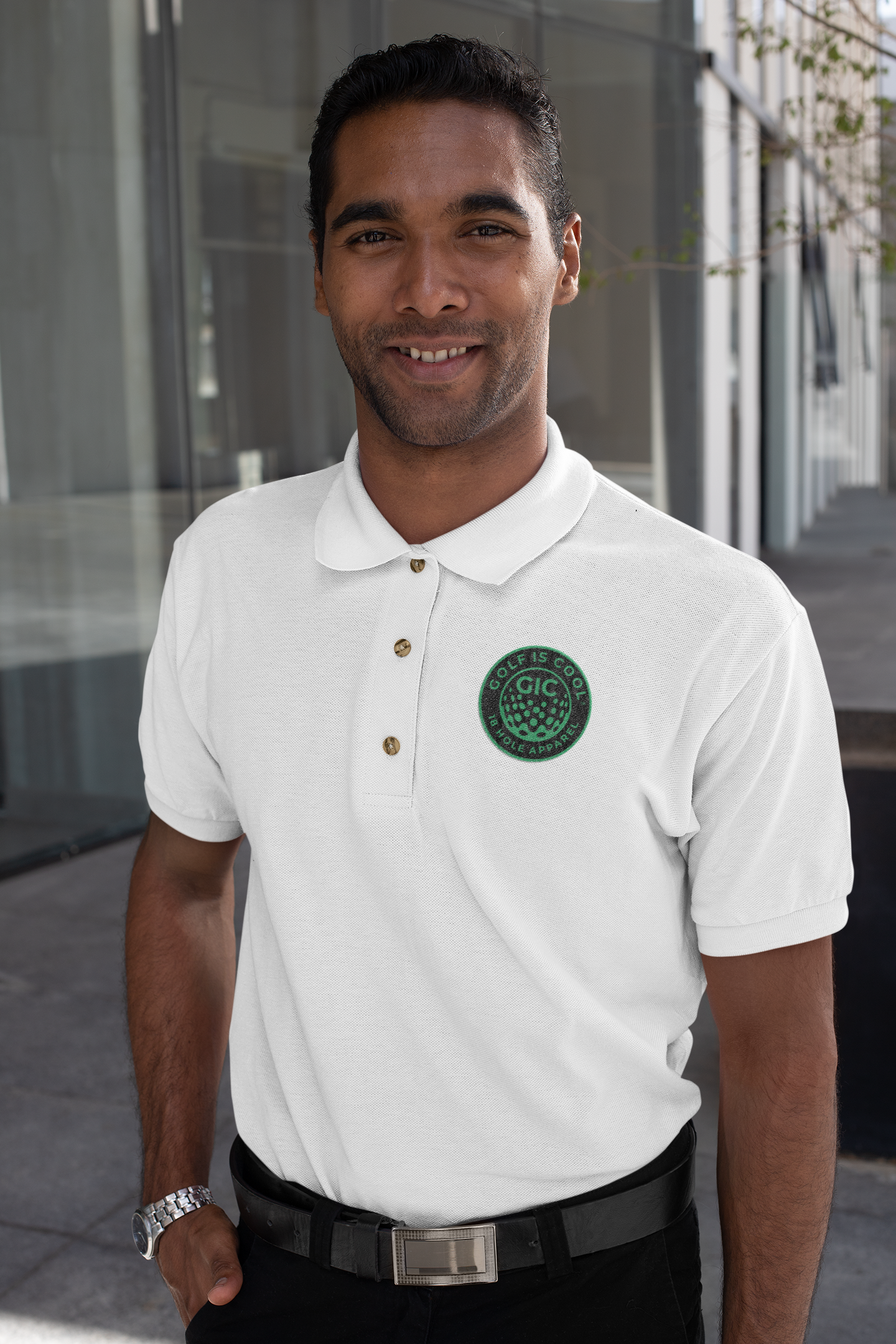 Golf is Cool 18 Hole Apparel White Polo