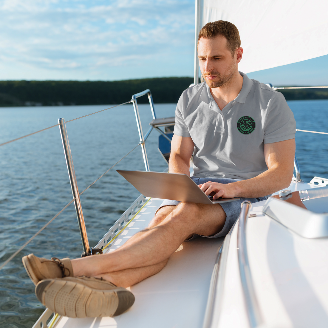 Golf is Cool 18 Hole Apparel White Polo