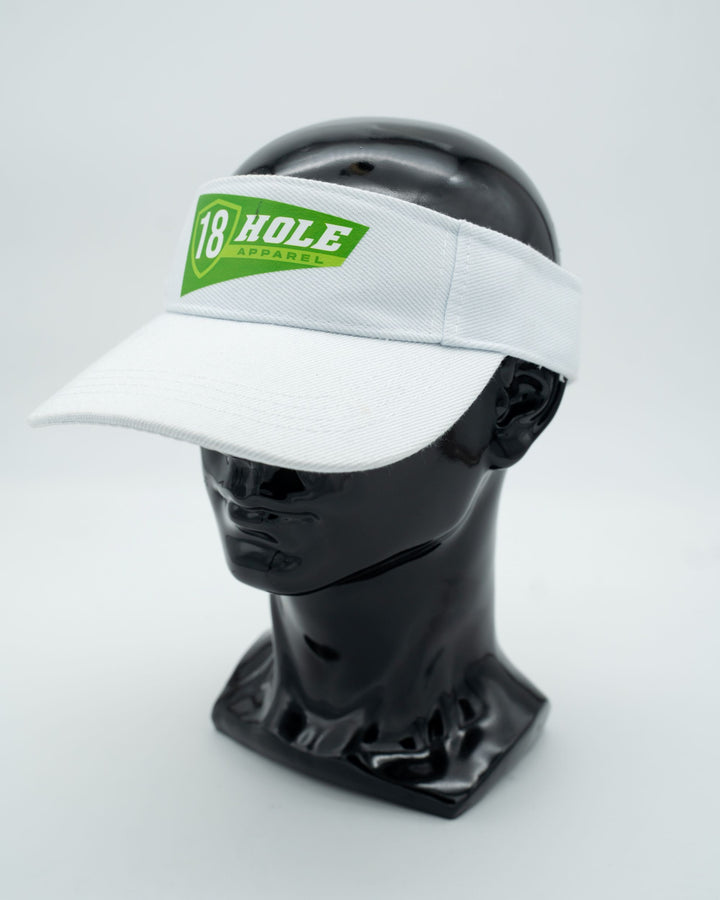 18 Hole Apparel White Visor