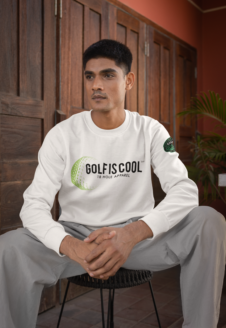Golf is Cool White/Black Logo V2 Crewneck