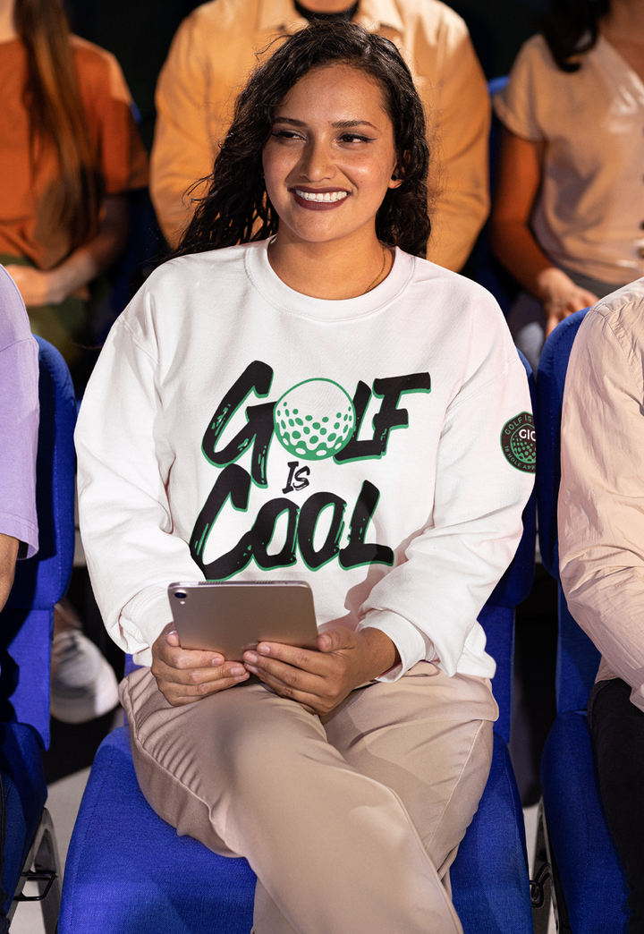 Golf is Cool White/Black Logo Crewneck