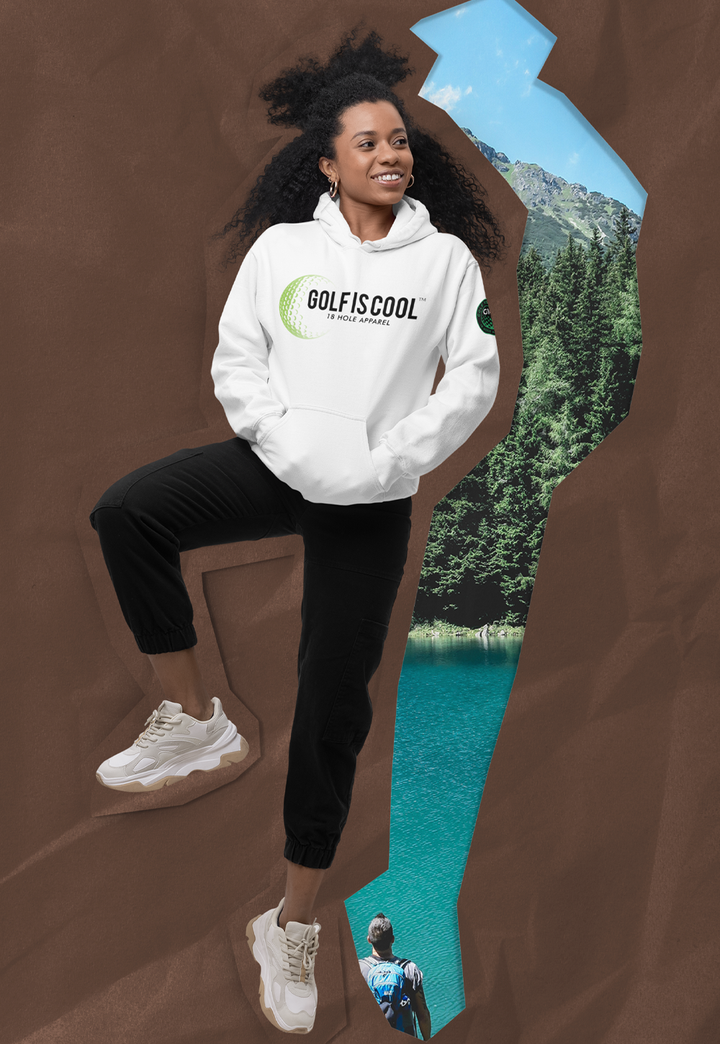 Golf is Cool White/Black Logo Hoodie